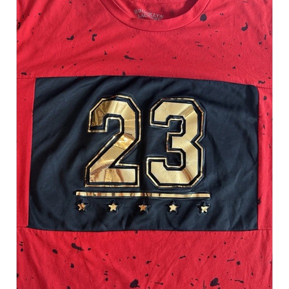 Brooklyn Laundry 23 Red Splatter Crew Neck T Shirt Medium - Picture 6 of 10